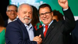 Luiz Marinho em comício do presidente Luiz Inácio Lula da Silva (PT)