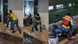Mototaxistas brigam por clientes em Ananindeua.