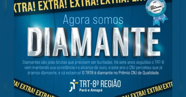 Imagem ilustrativa da notícia Vídeo: TRT-8 é diamante no Prêmio CNJ de Qualidade