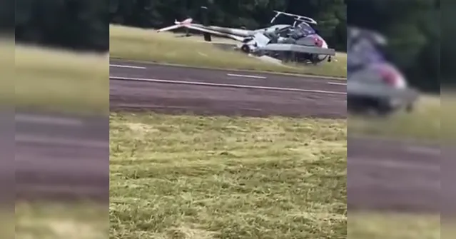 Imagem ilustrativa da notícia Helicóptero do Graesp cai em Outeiro. Veja o vídeo