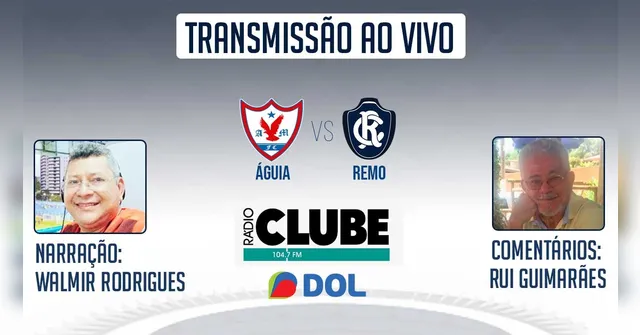 Imagem ilustrativa da notícia Tem Jogo na Rádio Clube/DOL: ouça Águia x Clube do Remo