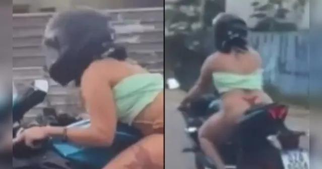 Imagem ilustrativa da notícia Vídeo: de moto ninja e fio dental mulher viraliza em Manaus