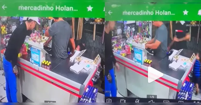 Imagem ilustrativa da notícia Vídeo: criança enfrenta bandido para defender o pai