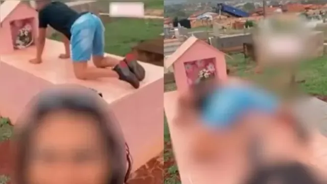 Imagem ilustrativa da notícia Vídeo: Dupla é presa após dançar funk em túmulo de criança 
