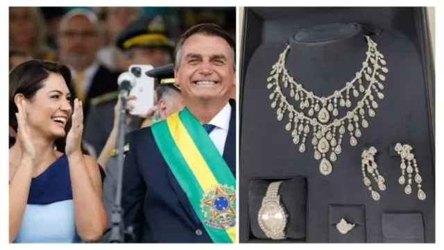 Imagem ilustrativa da notícia Bolsonaro diz joias foram presente da Arábia para Michele
