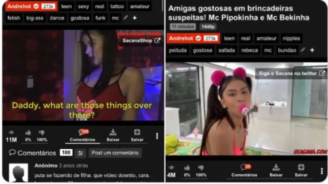 Imagem ilustrativa da notícia Vídeos eróticos de MC Pipokinha fingindo ser criança chocam