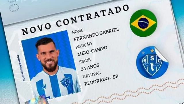 Imagem ilustrativa da notícia Paysandu repatria o meia Fernando Gabriel para atuar em 2023