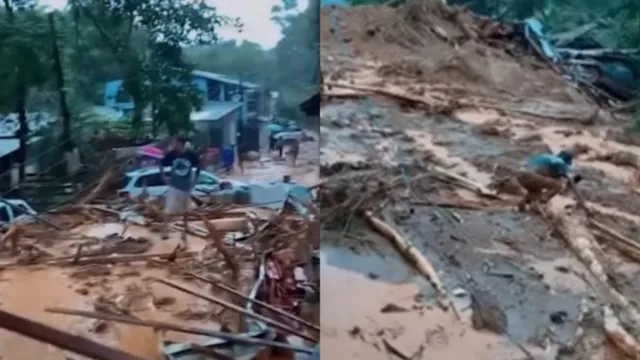 Imagem ilustrativa da notícia Chuva recorde deixa mortes e cidade em estado de calamidade