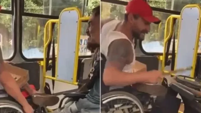 Imagem ilustrativa da notícia Vídeo: cadeirantes brigam feio por lugar em ônibus 