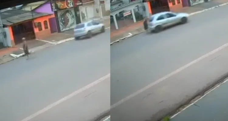 Imagem ilustrativa da notícia Vídeo: Motorista atropela idosa e foge sem prestar socorro