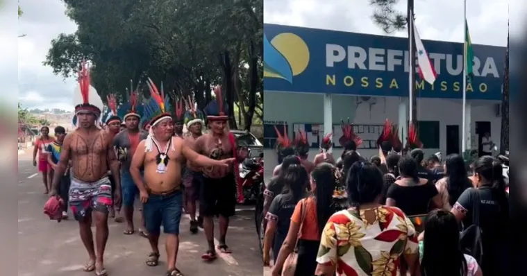 Imagem ilustrativa da notícia Indígenas fazem protesto e ocupam Prefeitura de Paragominas