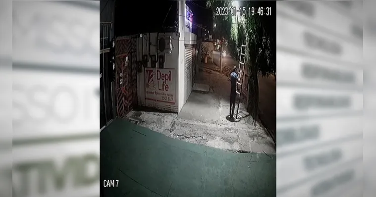 Imagem ilustrativa da notícia Vídeo: homem sobe em árvore e rouba refletor em Belém