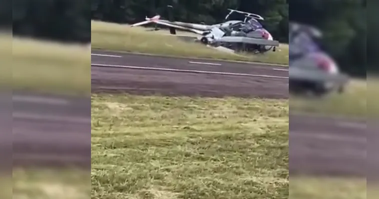 Imagem ilustrativa da notícia Helicóptero do Graesp cai em Outeiro. Veja o vídeo