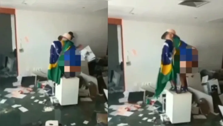 Imagem ilustrativa da notícia Vídeo: homem defeca em sala do STF durante ataque terrorista