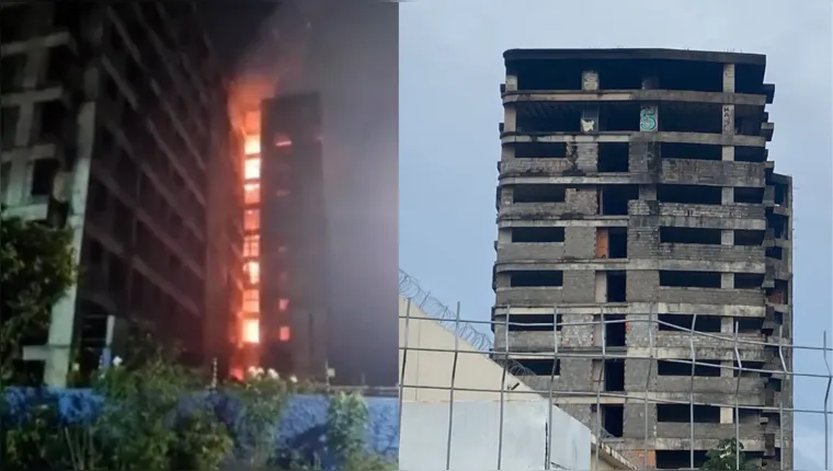 Imagem ilustrativa da notícia Vídeo: veja como ficou o prédio que pegou fogo em Ananindeua