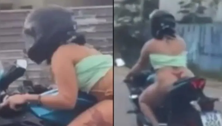 Imagem ilustrativa da notícia Vídeo: de moto ninja e fio dental mulher viraliza em Manaus