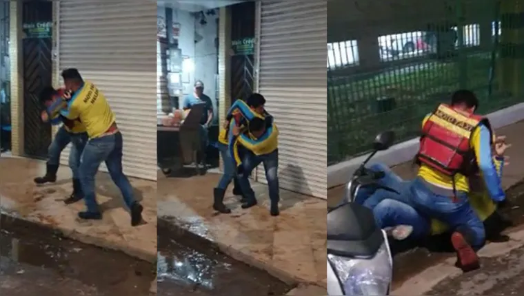 Imagem ilustrativa da notícia Vídeo: mototaxistas brigam por clientes em Ananindeua