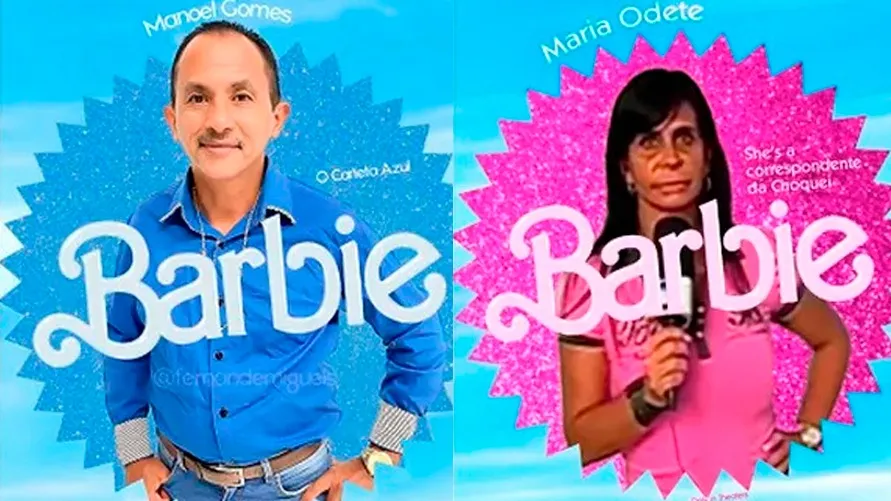 Manoel Gomes e Gretchen em versão filme da Barbie