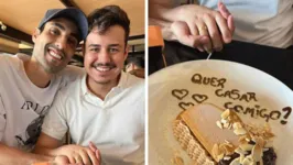Douglas Souza e o agora noivo Gabriel Campos publicaram imagens do pedido de casamentos nas redes sociais, no último domingo (16).