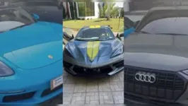 Porsche, Corvette, Audi, BMW e Mercedes foram apreendidos na operação.