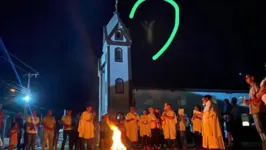 Fotografia tirada durante a celebração da Páscoa no Moju