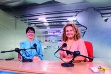 Priscila Belfort e a empresária da beleza, Raquel Araújo no estúdio da RBA TV.
