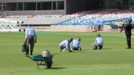 Momento em que a limpeza está sendo realizada