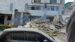 Imagem ilustrativa da notícia Vídeo: sacadas do Edifício Cristo Rei desabam em Belém