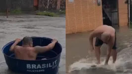 A chuva e os alagamentos pelo visto não tiraram todas as pessoas do sério