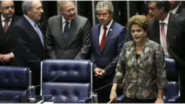 A ex- presidente Dilma Rousseff durante sessão de julgamento do impeachment, em 2016.