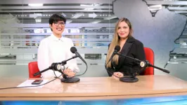 Priscila Belfort e a empreendedora Paula Danielly da    Empório Fit no estúdio da RBA TV.