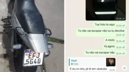 Mensagens enviadas pela vítima para o suspeito