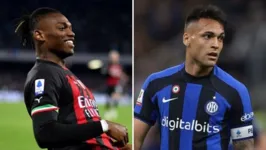 O português Rafael Leão e o argentino Lautaro Martínez podem desequilibrar o clássico de Milão, nesta quarta (10), pela Champions.