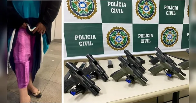 Imagem ilustrativa da notícia Mulher é detida no Rio com sete pistolas presas ao corpo