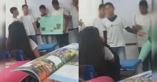 Imagem ilustrativa da notícia Imagens fortes: aluno golpeia colega em sala de aula; veja!