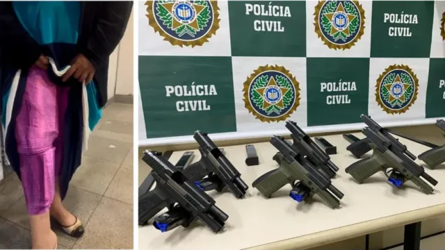 Imagem ilustrativa da notícia Mulher é detida no Rio com sete pistolas presas ao corpo