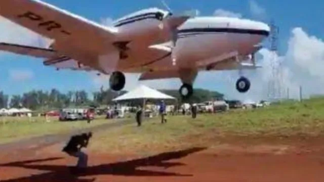 Imagem ilustrativa da notícia Vídeo: avião quase atropela homem em pista de pouso em SP