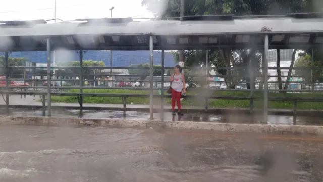 Imagem ilustrativa da notícia Vídeo: chuva forte da tarde provoca enxurrada em São Brás