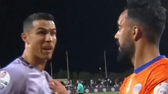 Imagem ilustrativa da notícia Vídeo: Cristiano Ronaldo se revolta com rival após empate