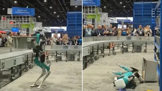 Imagem ilustrativa da notícia Vídeo: robô "desmaia" após trabalhar 20 horas seguidas 