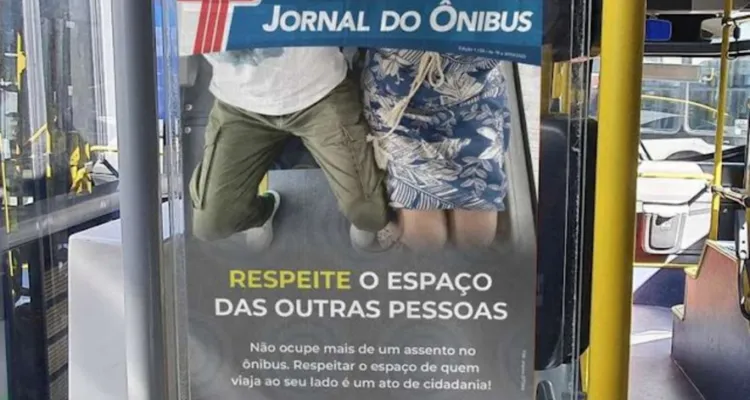 Imagem ilustrativa da notícia Campanha "Cara, fecha as pernas" é lançada nos ônibus