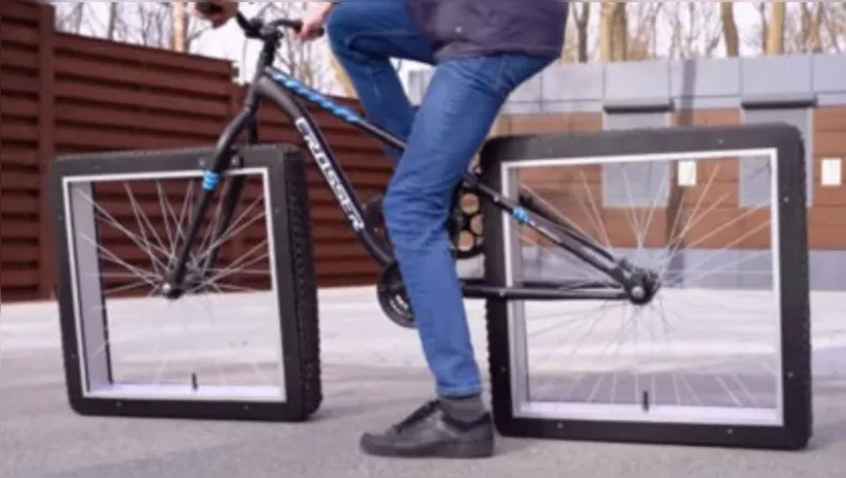 Imagem ilustrativa da notícia Vídeo: engenheiros criam bicicleta com roda quadrada