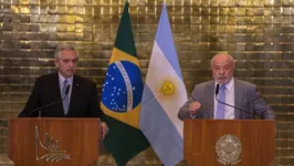 O presidente Lula e o presidente da Argentina,  Alberto Fernández.