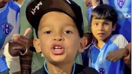 O garoto Cristiano, de 7 anos, do meme do "Fala, Patinho!",  tirou sarro do maior rival do Paysandu depois da derrota no clássico.