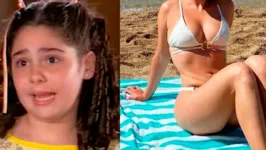 A atriz Marcela Barrozo antes e depois da novela da Globo