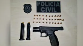 Polícia flagrou pistola, carregadores e munição com o suspeito