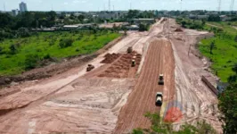 Obra da terceira ponte sobre o rio Itacaiúnas