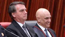 Ex-presidente Jair Bolsonaro e o ministro do TSE, Alexandre de Moraes