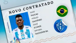 O zagueiro Paulão é o mais novo jogador do Paysandu