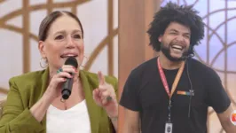 Atriz elogiou o rapaz ao vivo